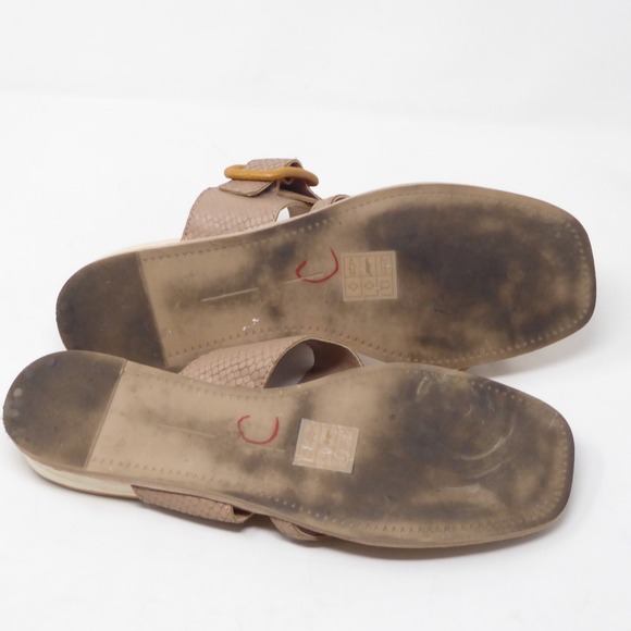 Dolce Vita Womens Perris Sandals Tan Snakeskin Embossed Buckle Toe Loop Size 10 - Picture 7 of 10